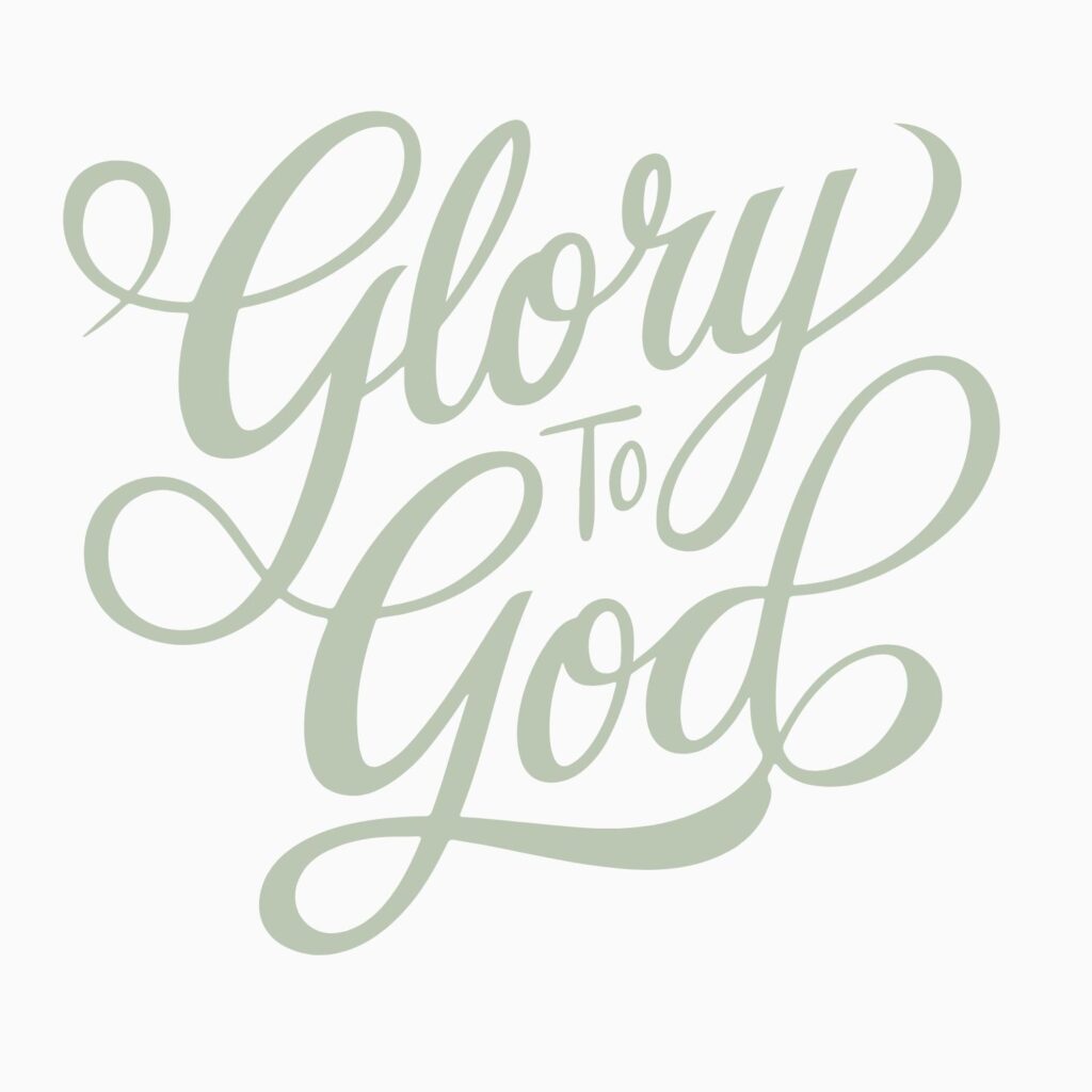 glory to god in cursive writing