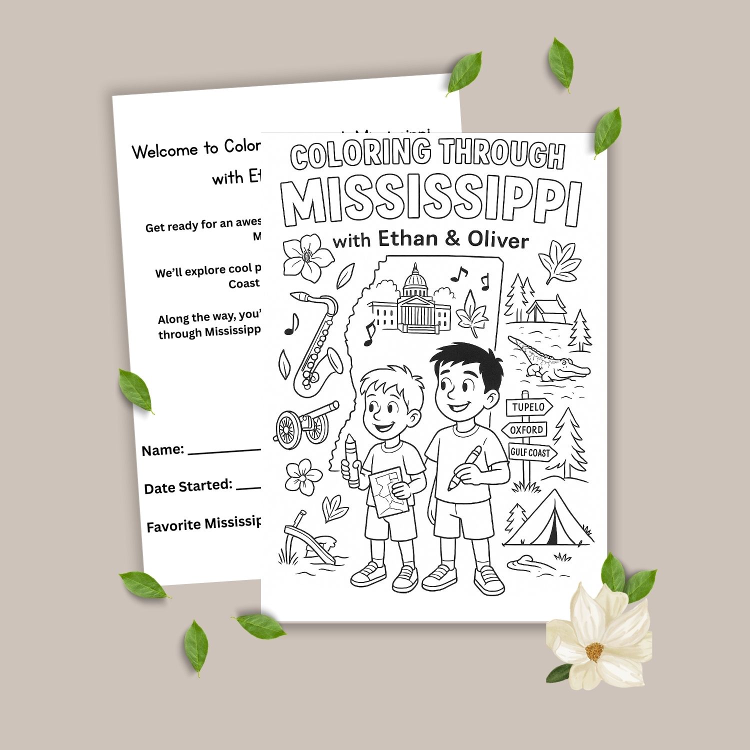 mississippi coloring book cover