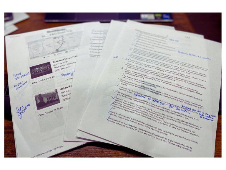papers on a desk for planning